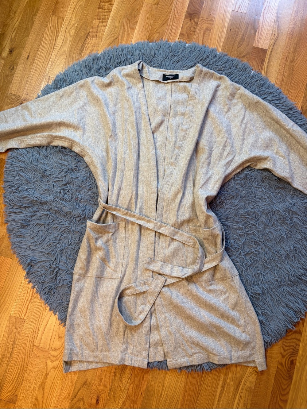 Represent Clo Light Beige Men's Belted Robe Style Wool Blend Cardigan Size M